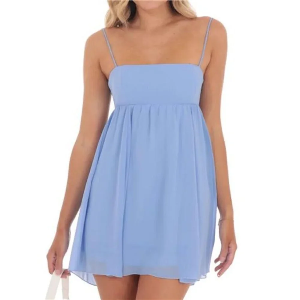 Tie Back Spaghetti Strap Mini Dress